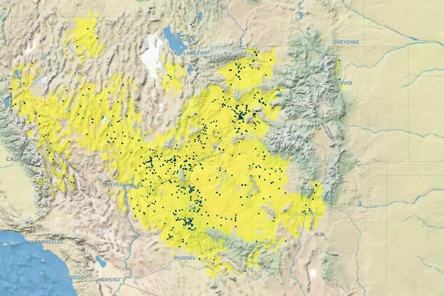 Sphaeralcea parvifolia Native Range