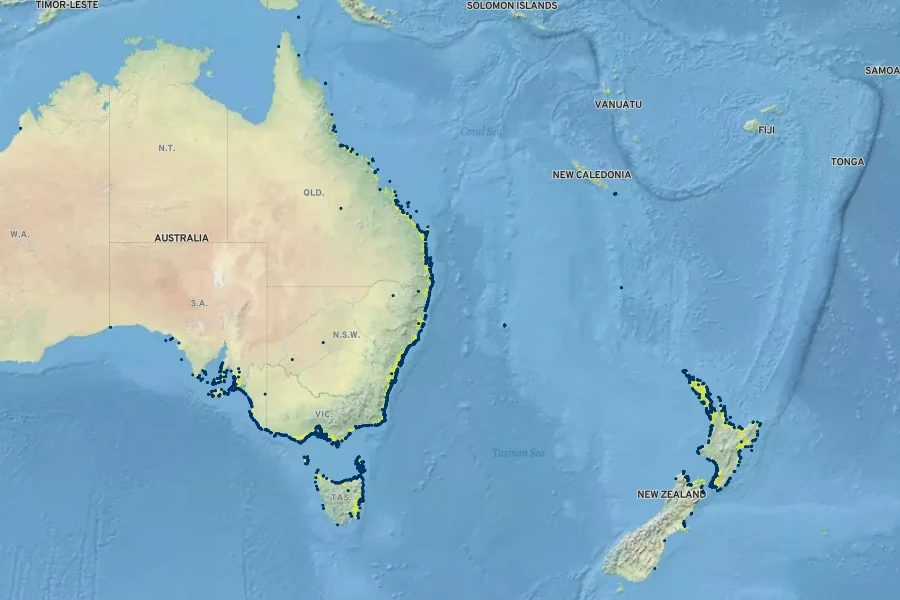 Spinifex sericeus Native Range