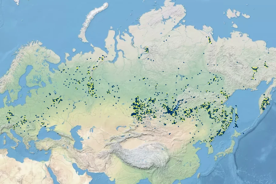 Spiraea media Native Range