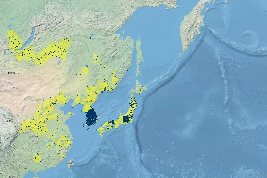 Spodiopogon sibiricus Native Range