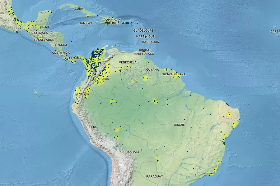 Spondias mombin Native Range