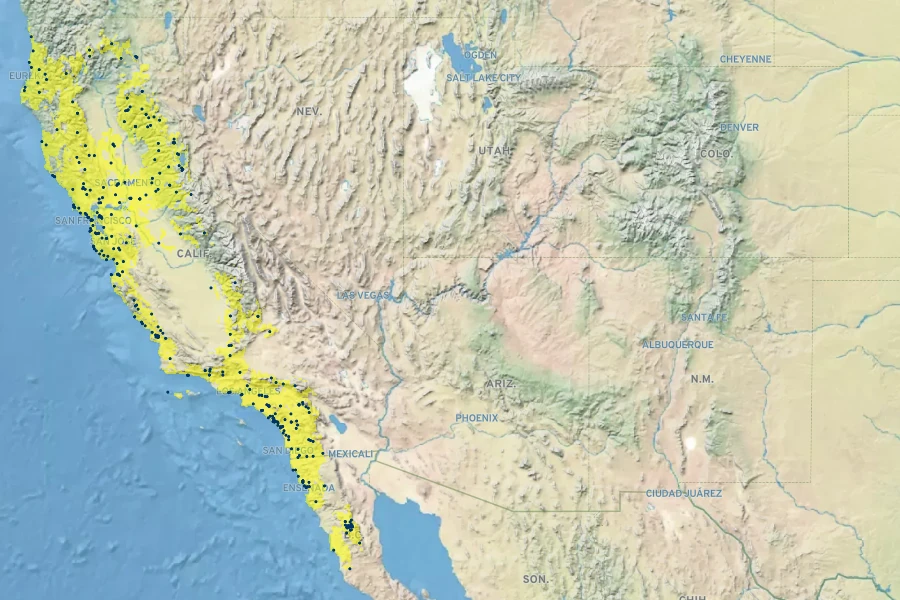 Stachys ajugoides Native Range