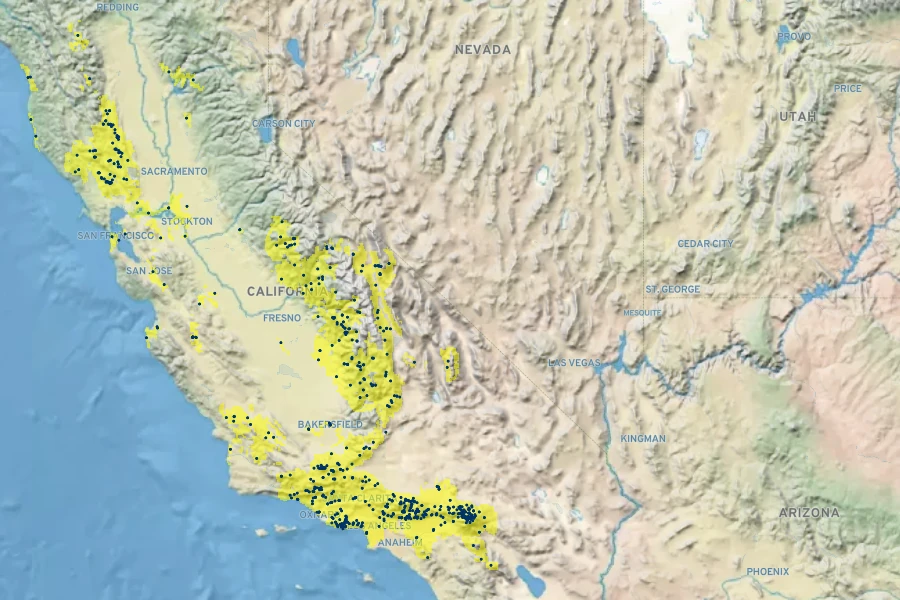 Stachys albens Native Range