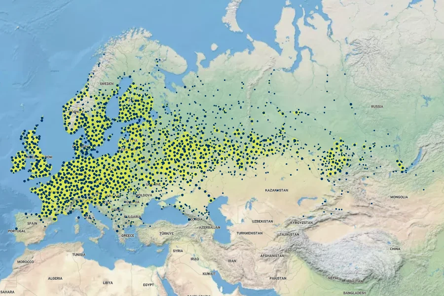 Stachys palustris Native Range