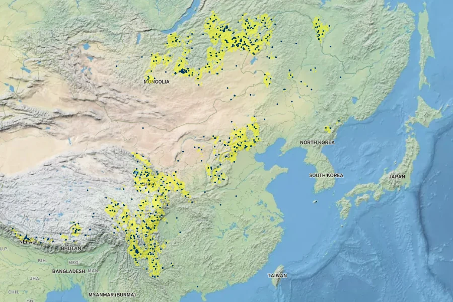 Stellera chamaejasme Native Range