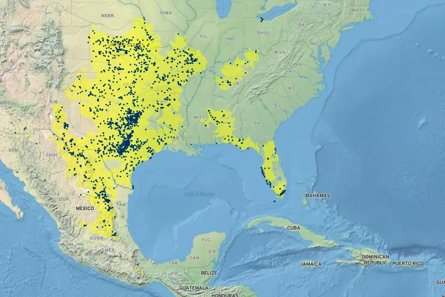 Stenaria nigricans Native Range
