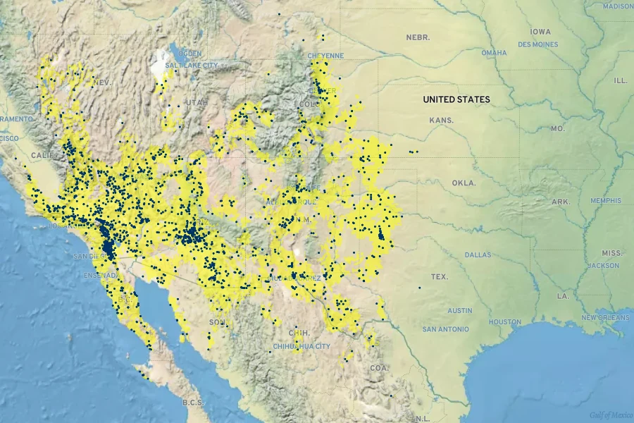 Stephanomeria pauciflora Native Range