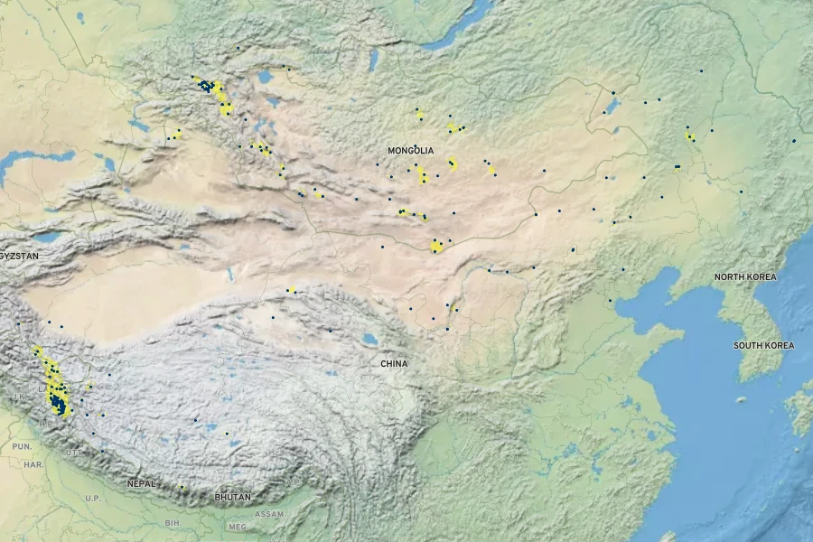 Stevenia canescens Native Range