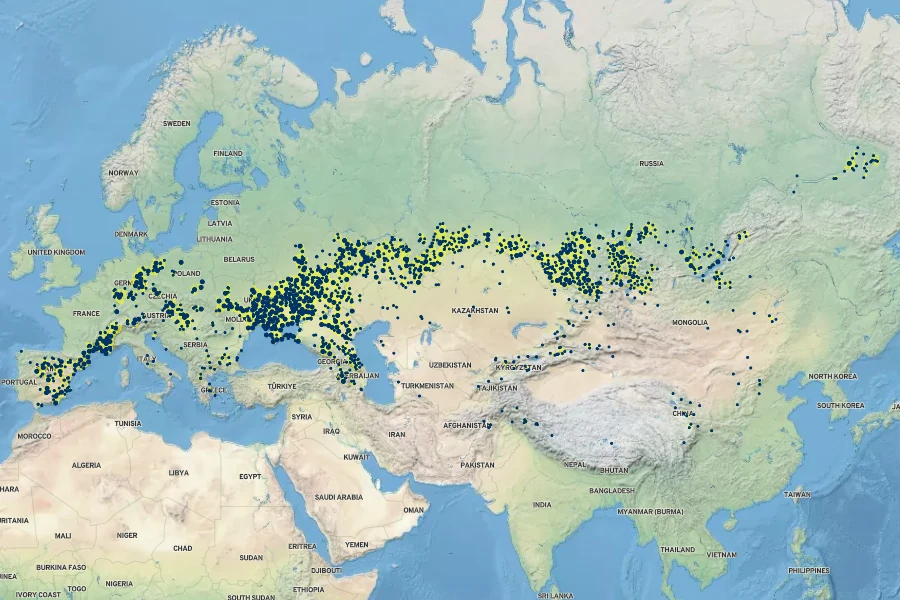 Stipa capillata Native Range