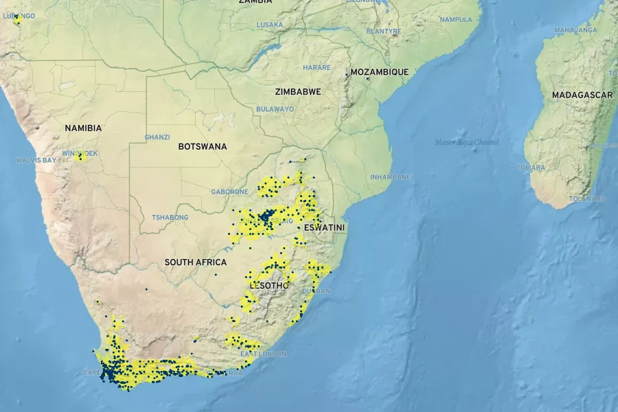 Stoebe plumosa Native Range