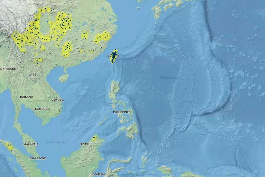 Stranvaesia davidiana Native Range