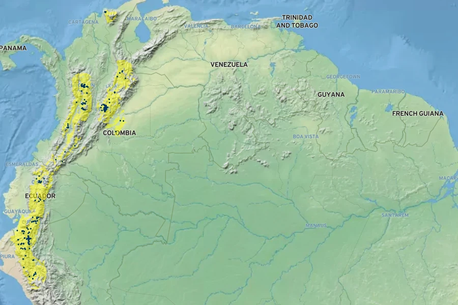 Streptosolen jamesonii Native Range