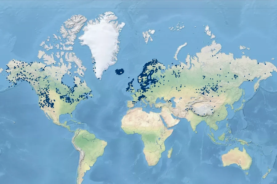 Stuckenia filiformis Native Range
