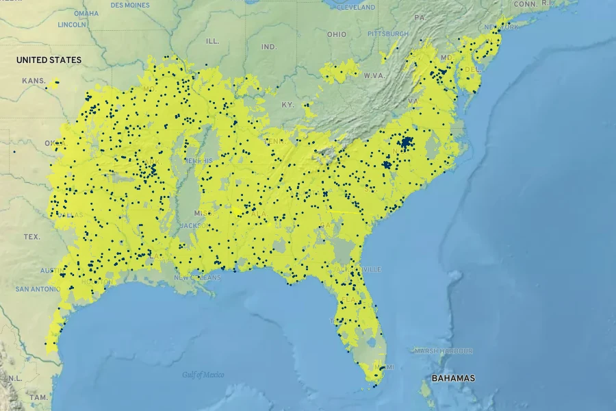 Stylosanthes biflora Native Range