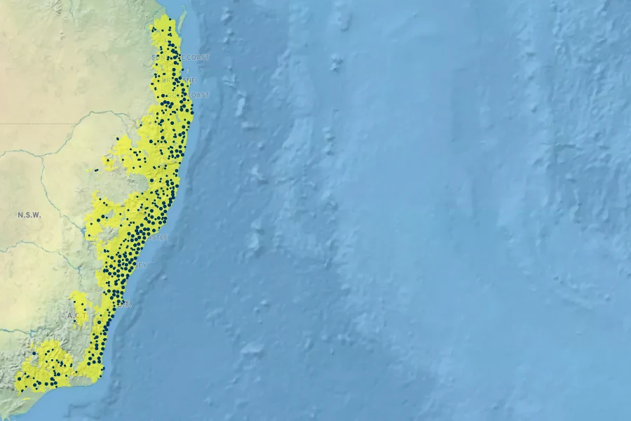 Styphelia sieberi Native Range