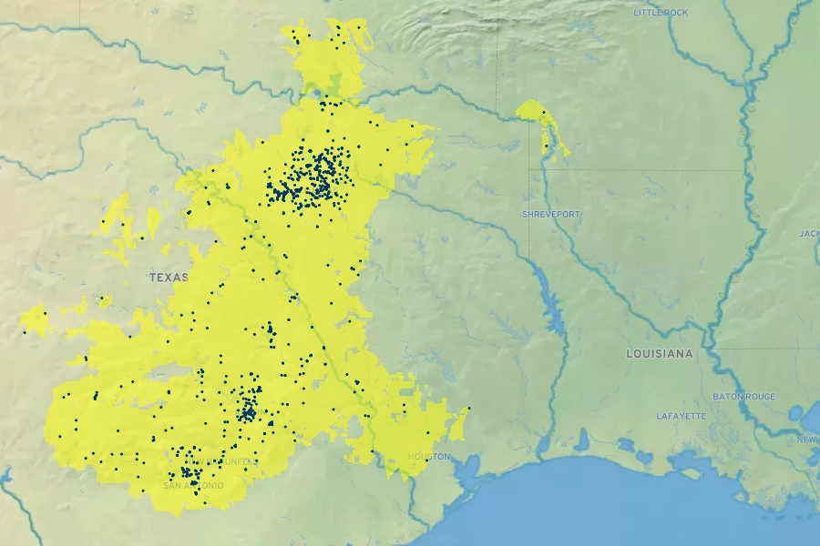 Styphnolobium affine Native Range