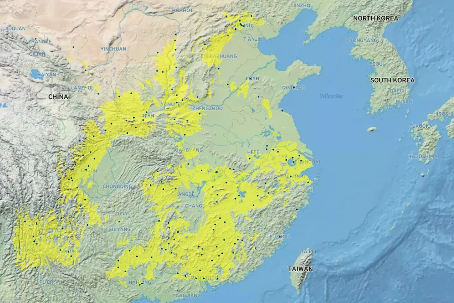 Styphnolobium japonicum Native Range