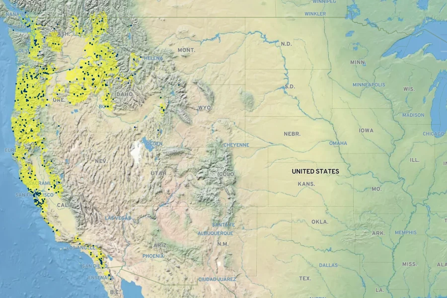 Symphoricarpos albus var. laevigatus Native Range