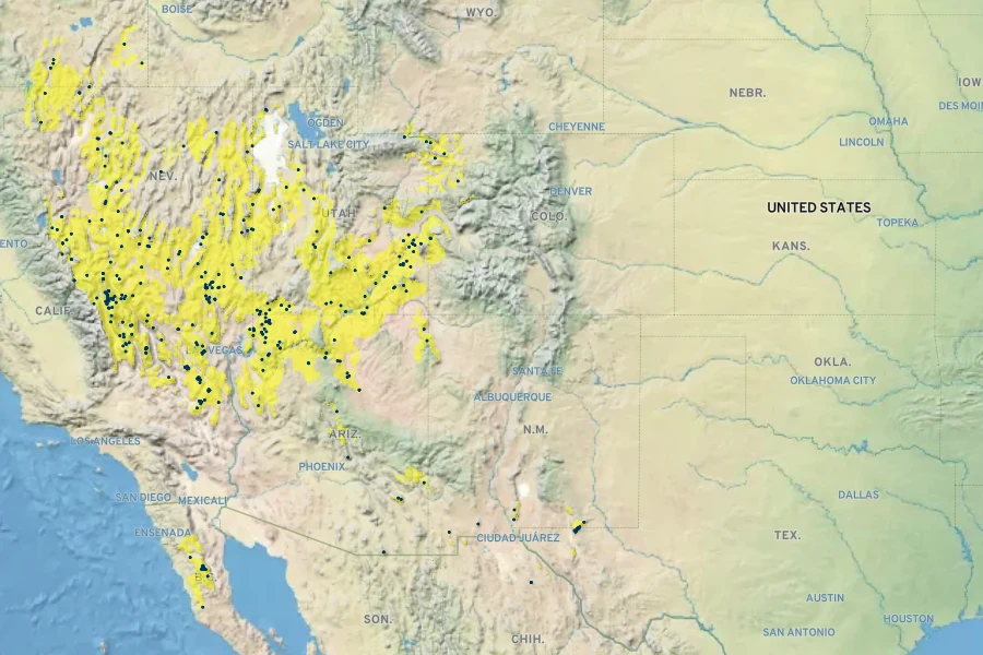 Symphoricarpos longiflorus Native Range