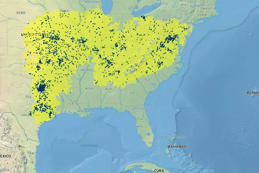 Symphoricarpos orbiculatus Native Range