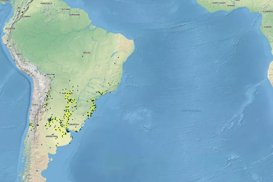 Symphyotrichum squamatum Native Range