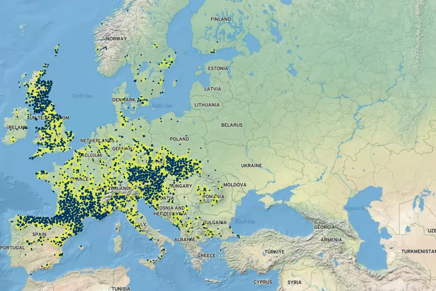 Symphytum tuberosum Native Range