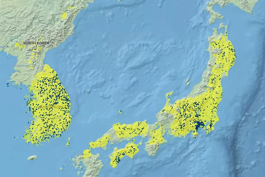 Syneilesis palmata Native Range