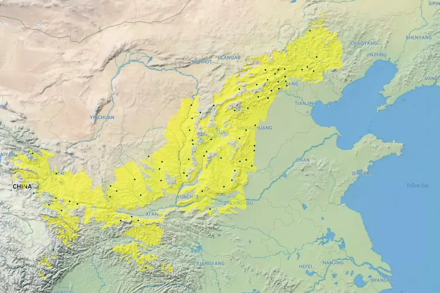 Syringa pekinensis Native Range