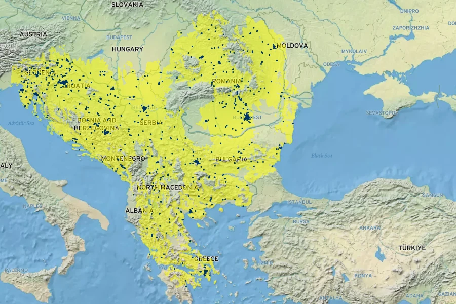 Syringa vulgaris Native Range