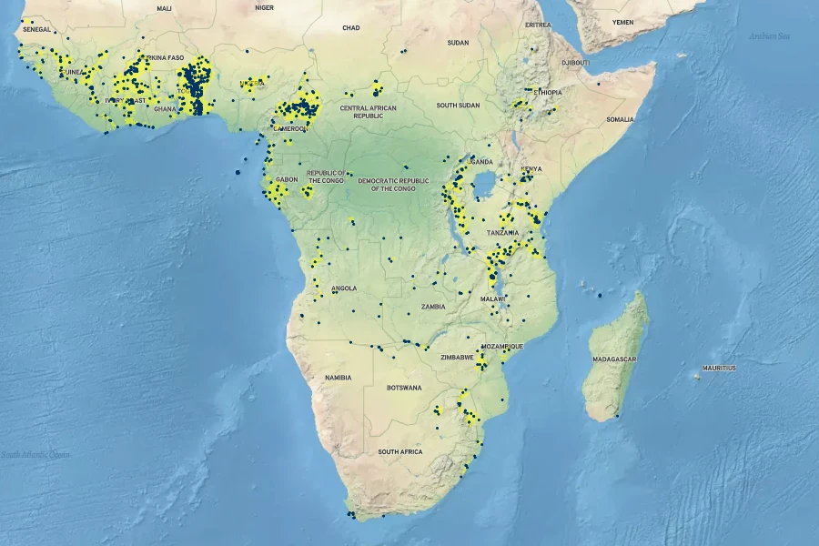 Syzygium guineense Native Range