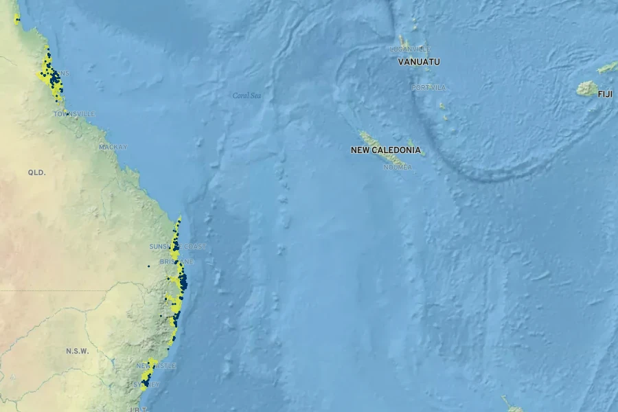 Syzygium luehmannii Native Range