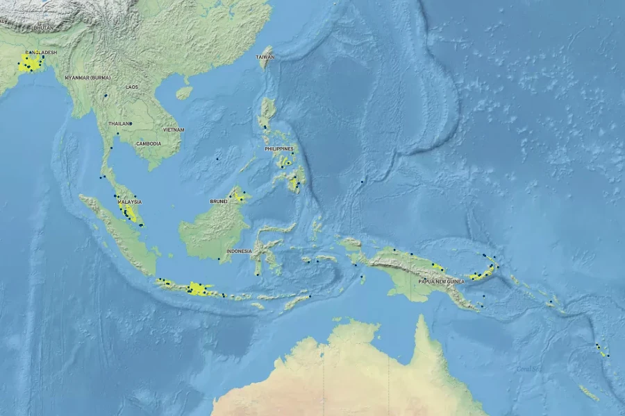 Syzygium samarangense Native Range