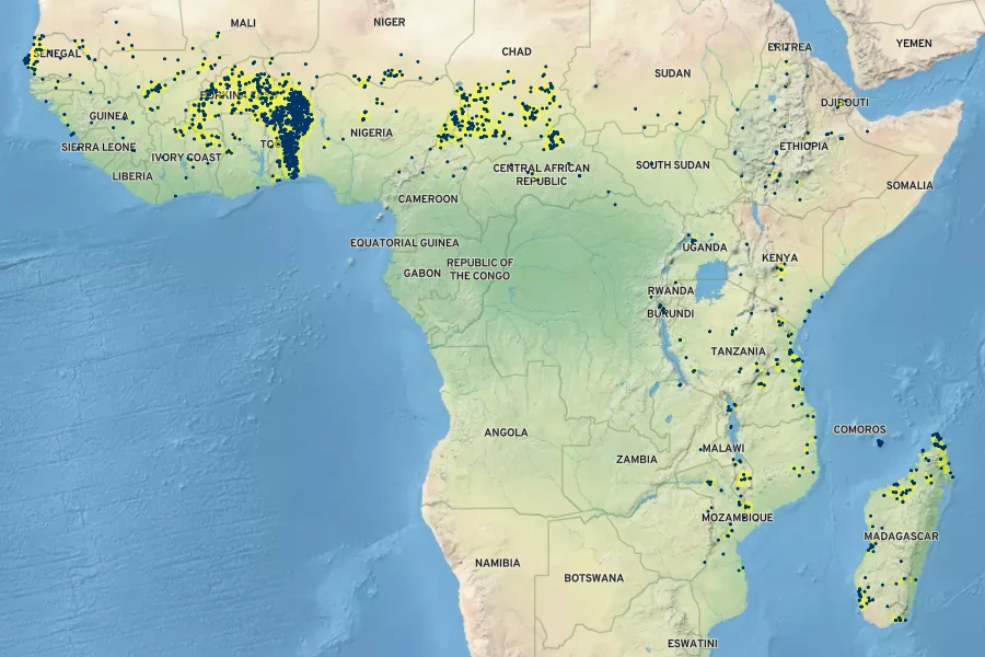 Tamarindus indica Native Range