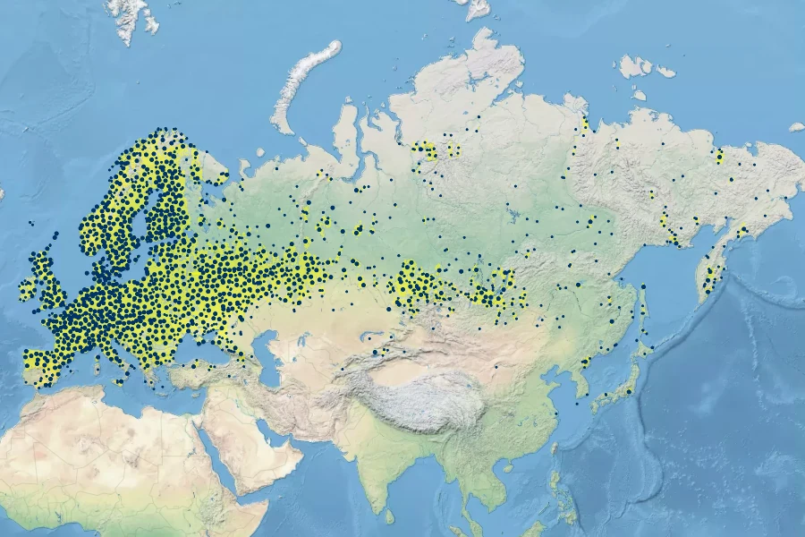 Tanacetum vulgare Native Range