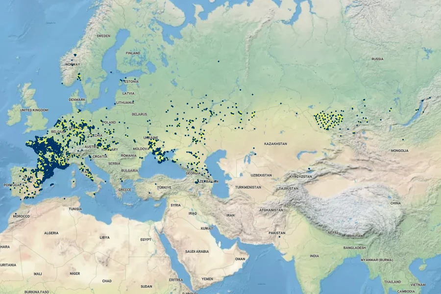 Taraxacum erythrospermum Native Range