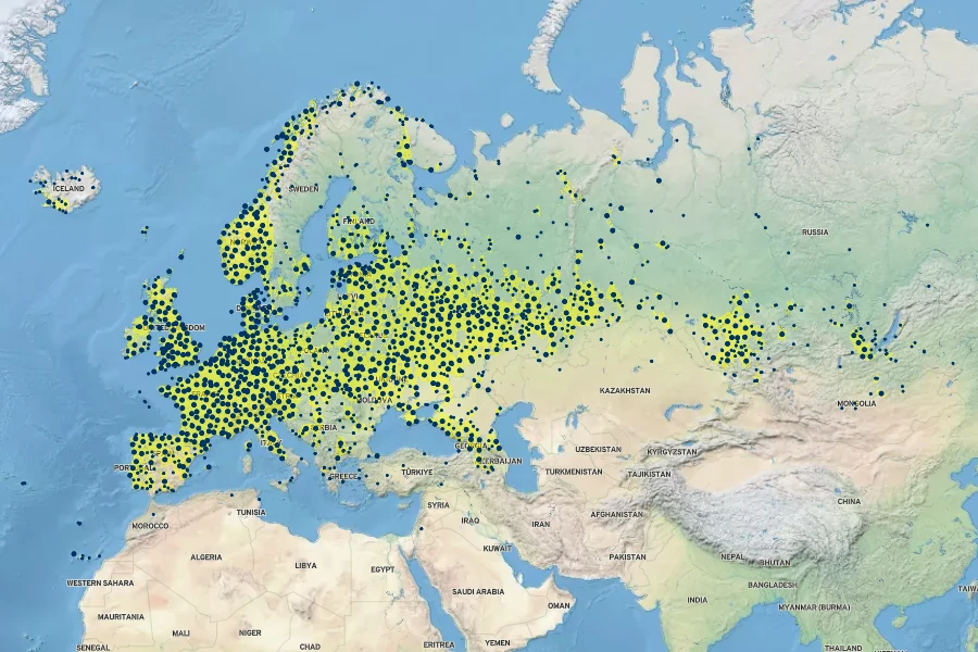 Taraxacum officinale Native Range