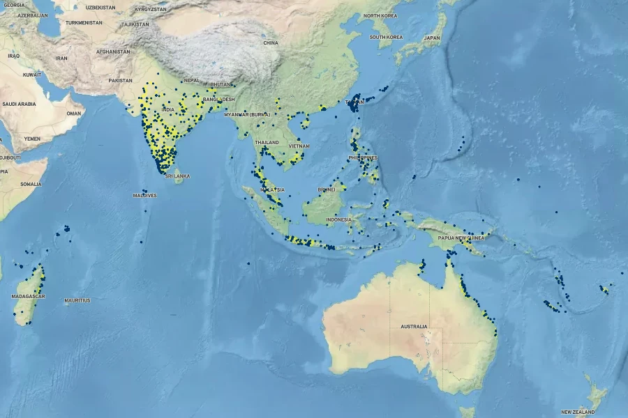 Terminalia catappa Native Range