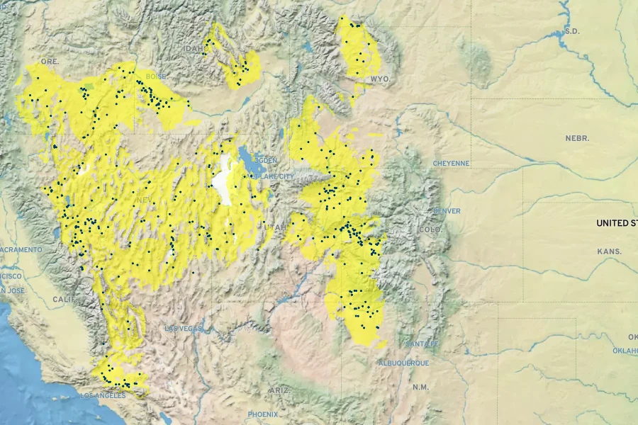 Tetradymia spinosa Native Range