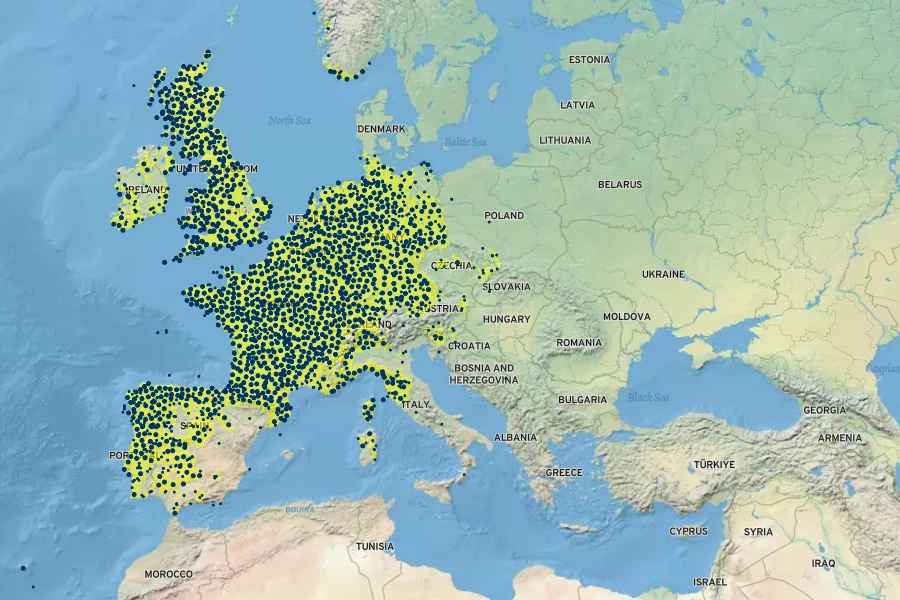 Teucrium scorodonia Native Range