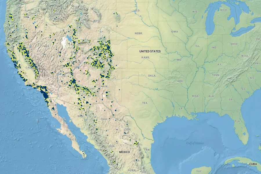 Thalictrum fendleri Native Range