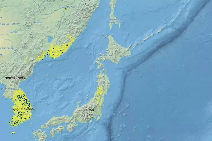 Thalictrum filamentosum Native Range