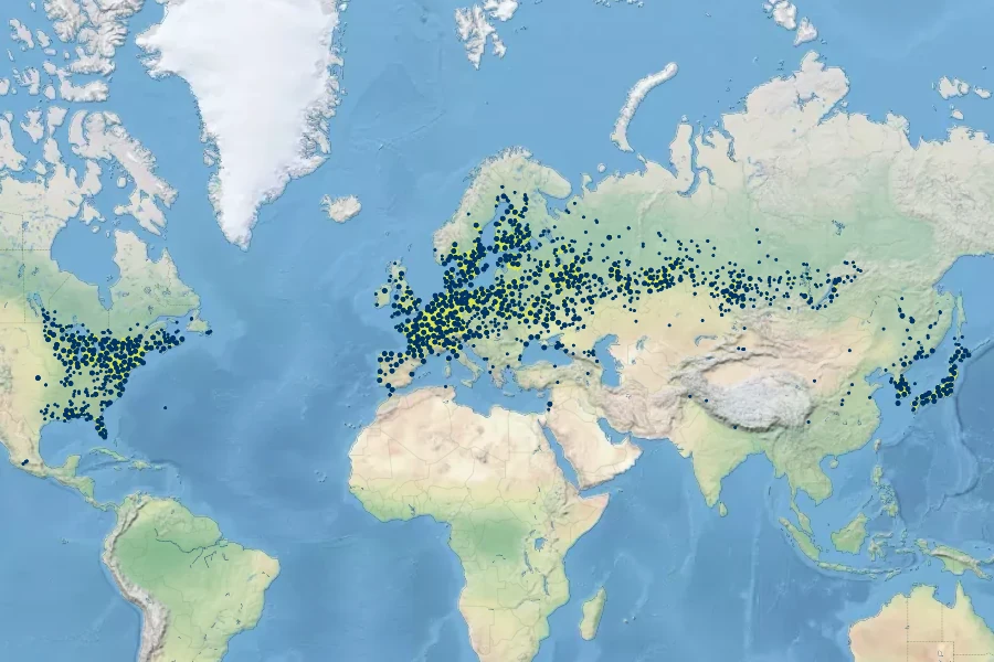 Thelypteris palustris Native Range