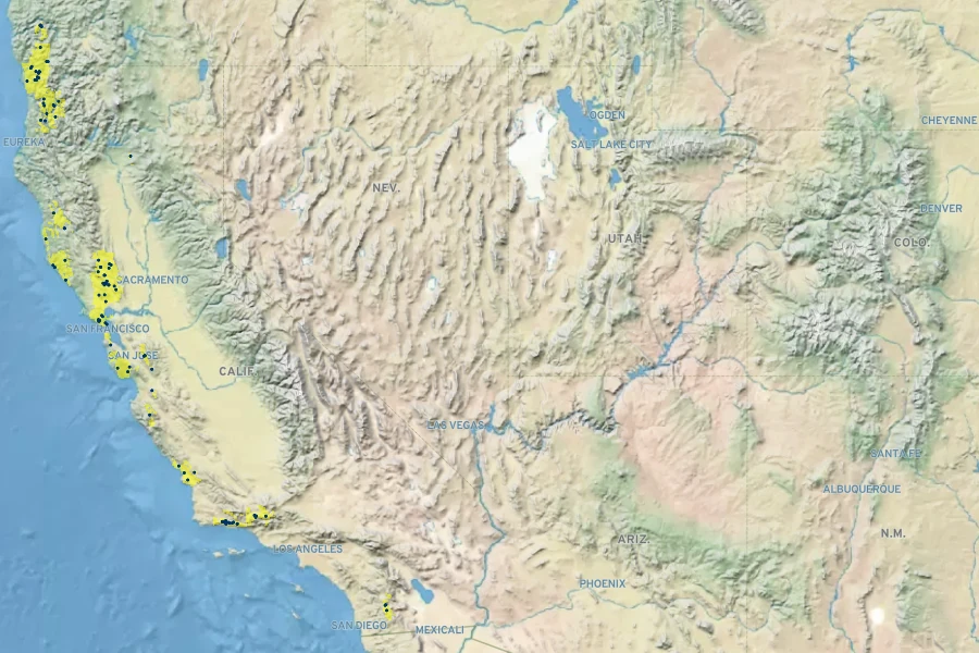 Thermopsis macrophylla Native Range