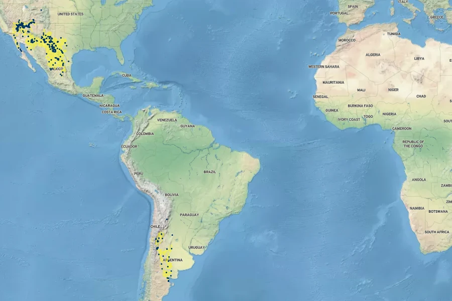 Thymophylla pentachaeta var. belenidium Native Range