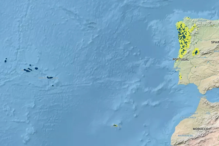 Thymus caespititius Native Range