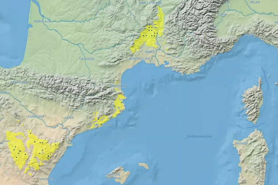 Thymus citriodorus Native Range