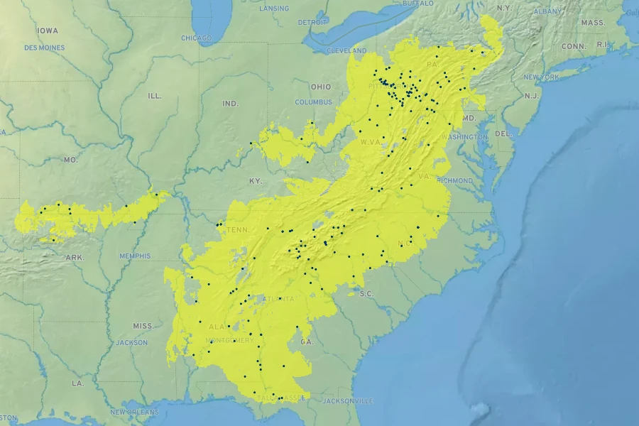 Tilia americana var. heterophylla Native Range