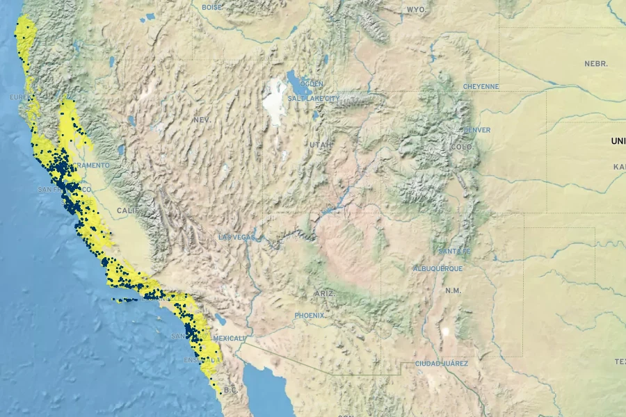 Toxicoscordion fremontii Native Range
