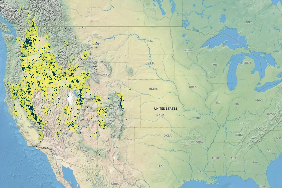 Toxicoscordion paniculatum Native Range
