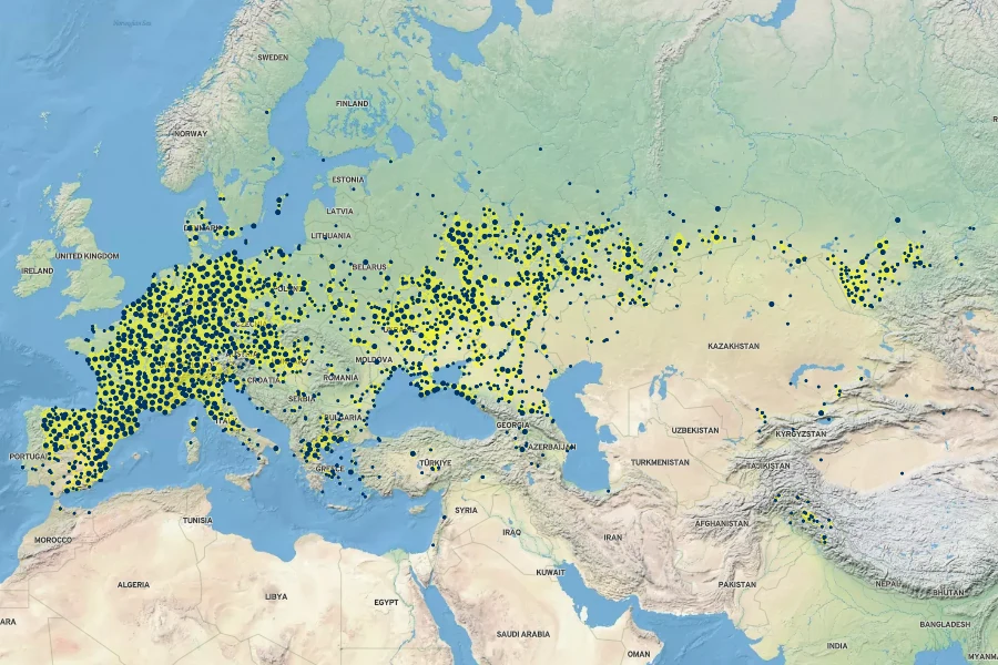 Tragopogon dubius Native Range